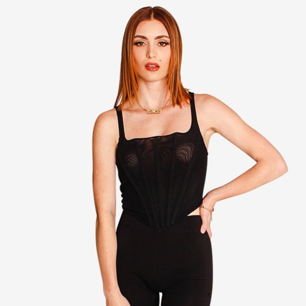 BLACK CORSET TOP - Brand New